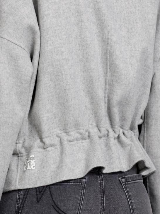 kleding zilver grijs 464J285 outdoorjas van wolvilt Marc Cain