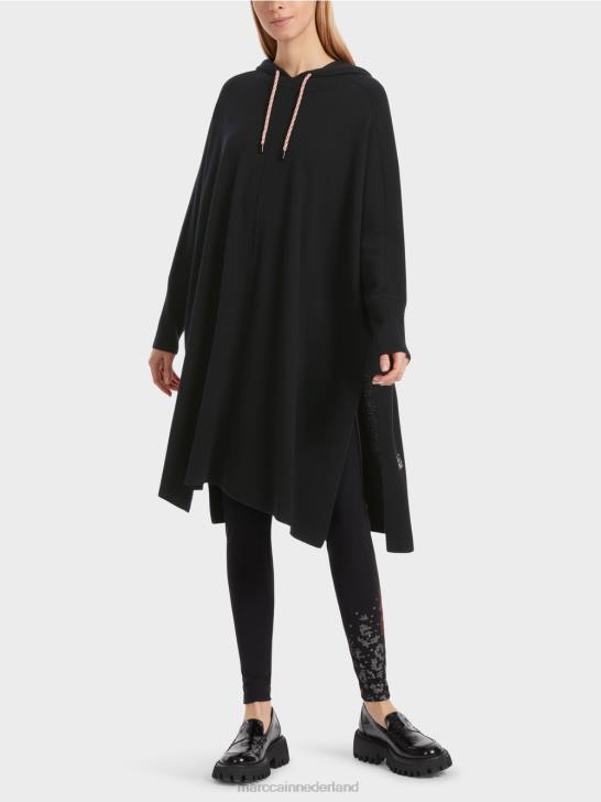 kleding zwart 464J241 "Samen heroverwegen" hoodie Marc Cain