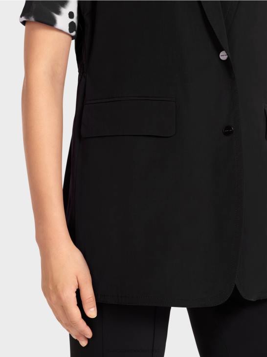 kleding zwart 464J282 gilet met revers en trekkoord Marc Cain