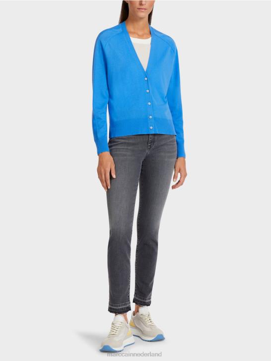 kleding azuur 464J429 vest met raglanmouwen Marc Cain