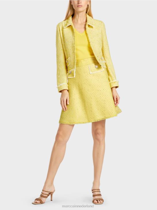 kleding citroen groen 464J375 kort jasje in bouclé Marc Cain