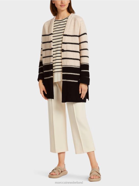 kleding crème 464J433 nautisch vest "gebreid in Duitsland" Marc Cain