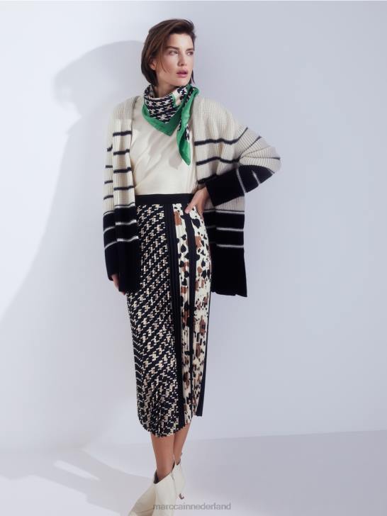 kleding crème 464J433 nautisch vest \"gebreid in Duitsland\" Marc Cain