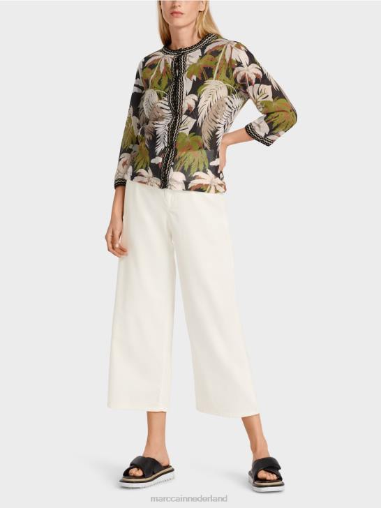 kleding diep olijfgroen 464J381 los vest "gebreid in Duitsland" Marc Cain