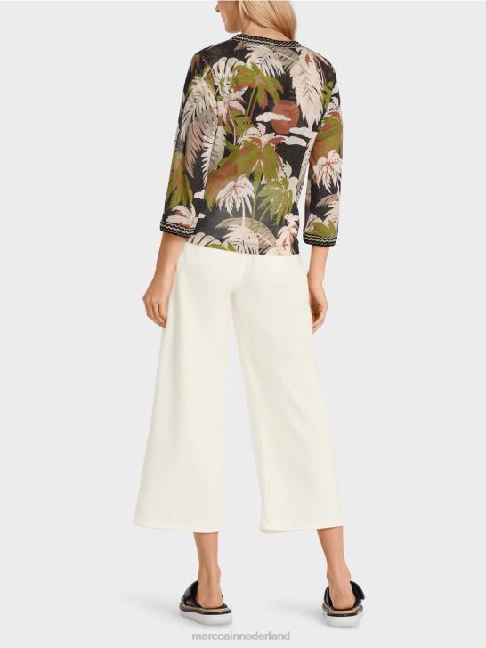 kleding diep olijfgroen 464J381 los vest \"gebreid in Duitsland\" Marc Cain