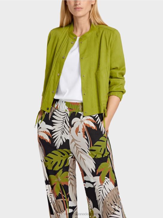 kleding diep olijfgroen 464J383 linnen jasje met opstaande kraag Marc Cain