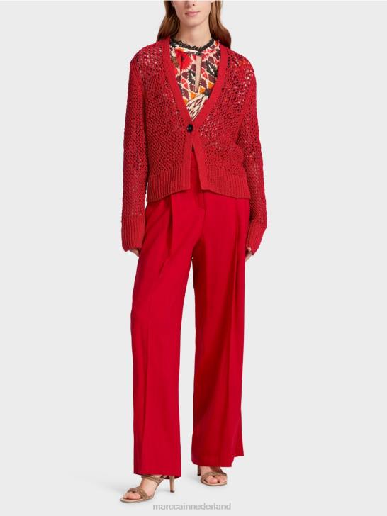 kleding dieprood 464J359 "rethink samen" vest Marc Cain