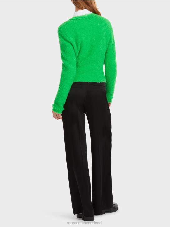 kleding donker appelgroen 464J310 Boucle vest gebreid in Duitsland Marc Cain