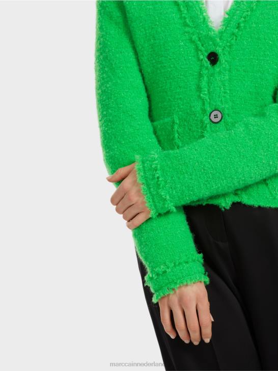 kleding donker appelgroen 464J310 Boucle vest gebreid in Duitsland Marc Cain