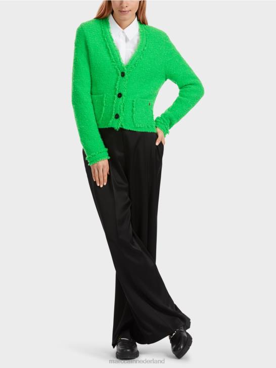 kleding donker appelgroen 464J310 Boucle vest gebreid in Duitsland Marc Cain