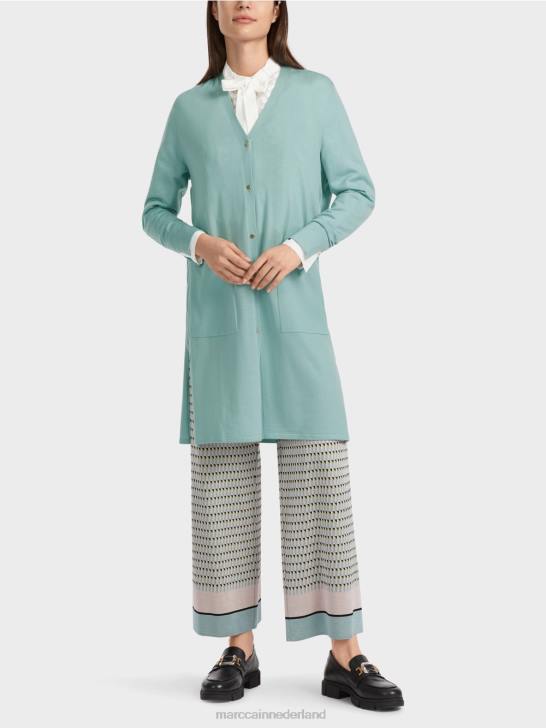 kleding donker hemelsblauw 464J342 "rethink Together" wollen vest Marc Cain