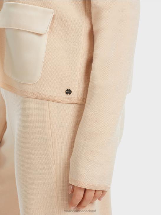 kleding donkere crème 464J319 vest gebreid in Duitsland Marc Cain