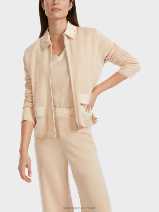 kleding donkere crème 464J319 vest gebreid in Duitsland Marc Cain