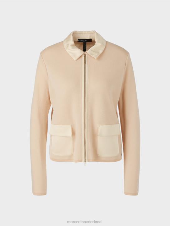 kleding donkere crème 464J319 vest gebreid in Duitsland Marc Cain