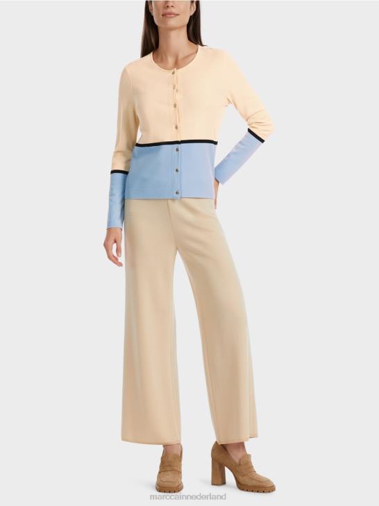 kleding donkere crème 464J323 kleurrijk "rethink Together" vest Marc Cain