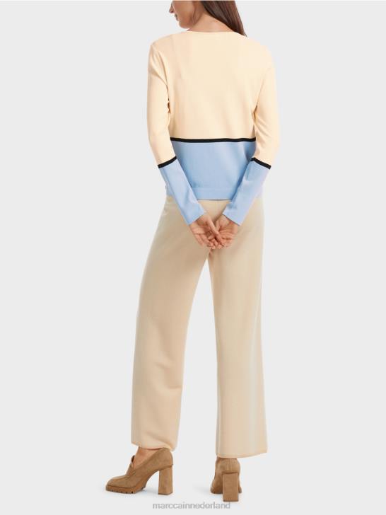 kleding donkere crème 464J323 kleurrijk \"rethink Together\" vest Marc Cain