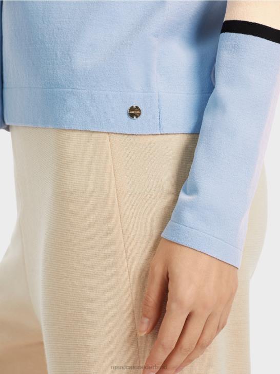 kleding donkere crème 464J323 kleurrijk \"rethink Together\" vest Marc Cain