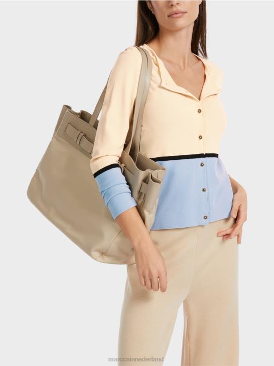 kleding donkere crème 464J323 kleurrijk \"rethink Together\" vest Marc Cain