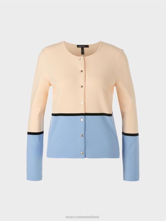 kleding donkere crème 464J323 kleurrijk \"rethink Together\" vest Marc Cain