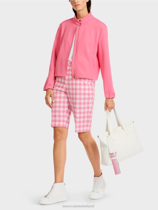 kleding fel roze 464J408 jersey jack met opstaande kraag Marc Cain