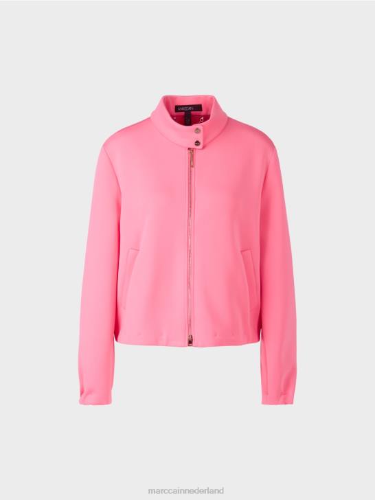 kleding fel roze 464J408 jersey jack met opstaande kraag Marc Cain
