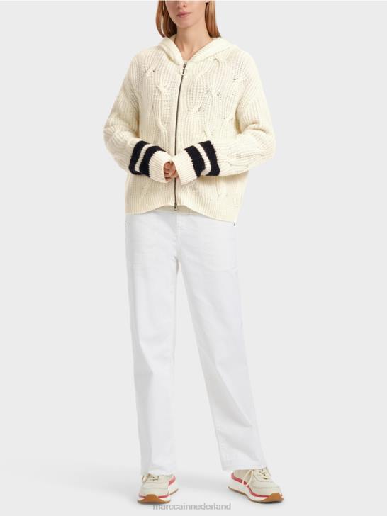 kleding gebroken wit 464J312 vest "gebreid in Duitsland" Marc Cain