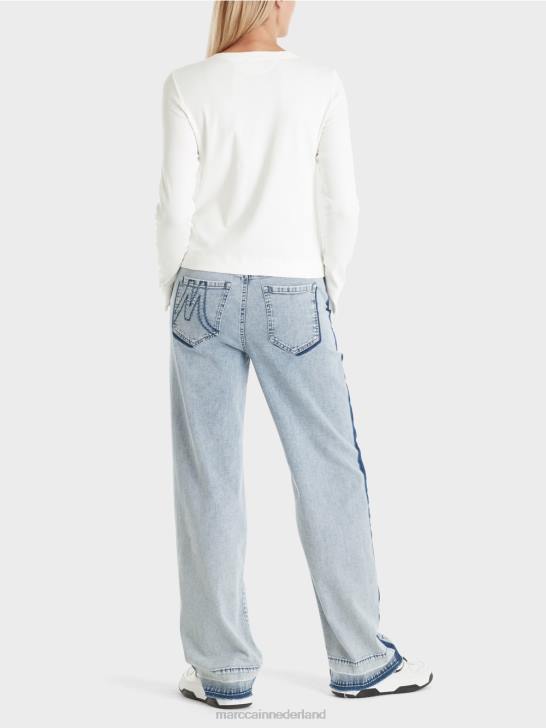 kleding gebroken wit 464J332 jasje met rits en ronde hals Marc Cain