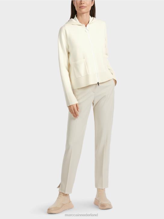 kleding gebroken wit 464J336 dubbelzijdig jack met capuchon Marc Cain