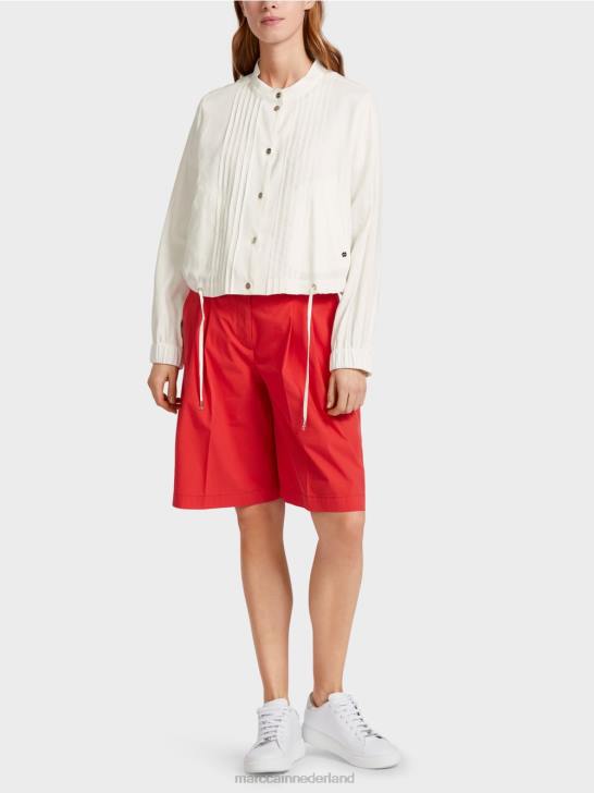 kleding gebroken wit 464J361 linnen jasje met opstaande kraag Marc Cain