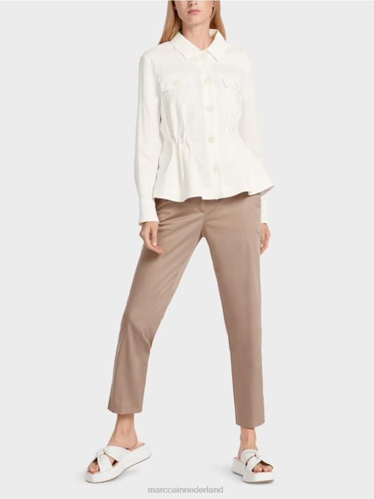 kleding gebroken wit 464J376 vrouwelijk linnen jasje Marc Cain