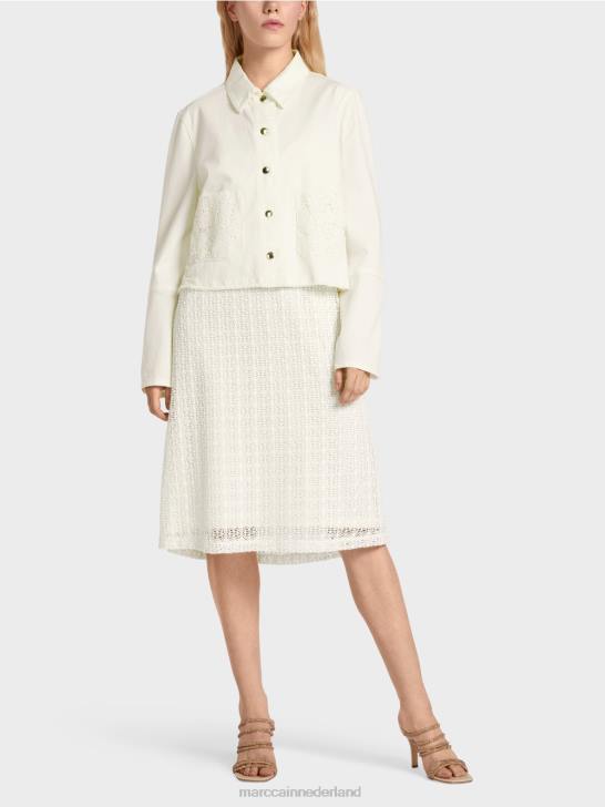 kleding gebroken wit 464J379 "Samen heroverwegen" jasje Marc Cain