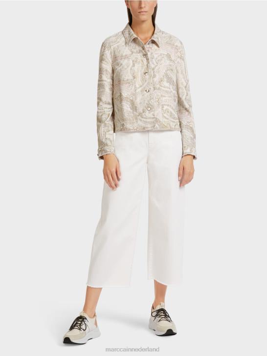 kleding gebroken wit 464J389 "Samen heroverwegen" jasje Marc Cain