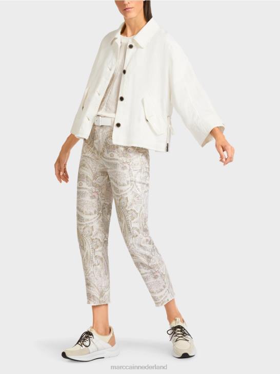 kleding gebroken wit 464J392 extra grote jas Marc Cain