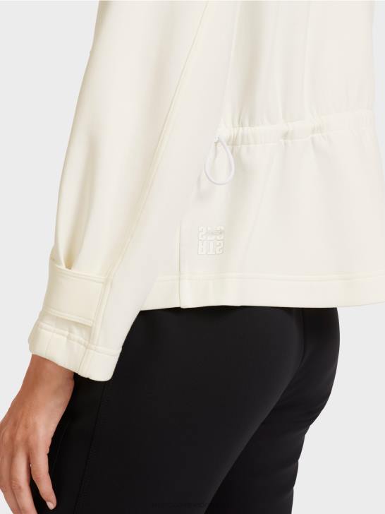 kleding gebroken wit 464J428 losvallend jack met rits en opstaande kraag Marc Cain