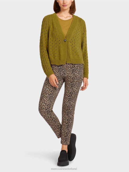 kleding gele olijf 464J412 vest "gebreid in Duitsland" Marc Cain