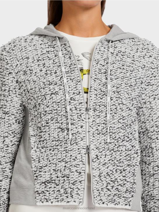 kleding grijs 464J426 jack met capuchon \"gebreid in Duitsland\" Marc Cain