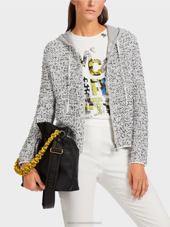 kleding grijs 464J426 jack met capuchon \"gebreid in Duitsland\" Marc Cain