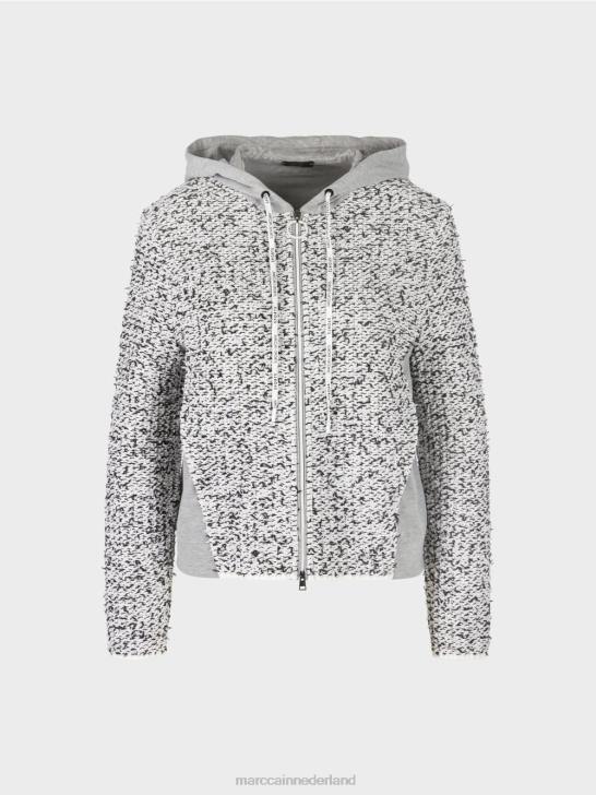 kleding grijs 464J426 jack met capuchon \"gebreid in Duitsland\" Marc Cain
