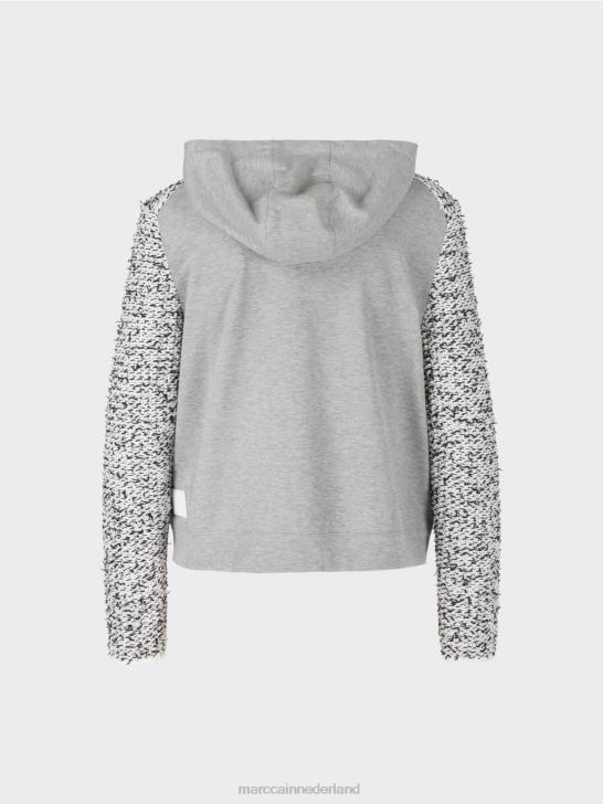 kleding grijs 464J426 jack met capuchon \"gebreid in Duitsland\" Marc Cain