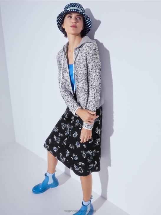 kleding grijs 464J426 jack met capuchon \"gebreid in Duitsland\" Marc Cain