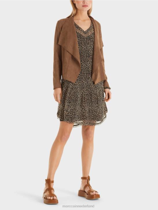 kleding hazelnoot 464J423 jasje in suède-look Marc Cain