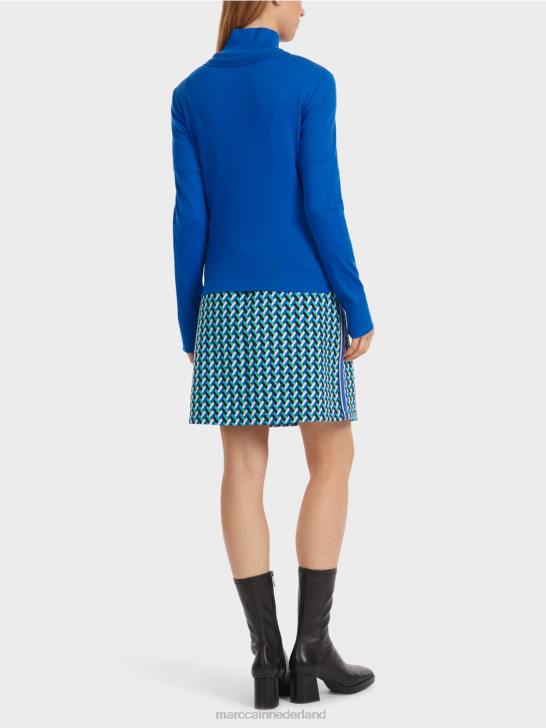 kleding helder koningsblauw 464J308 jasje met rits en ronde hals Marc Cain