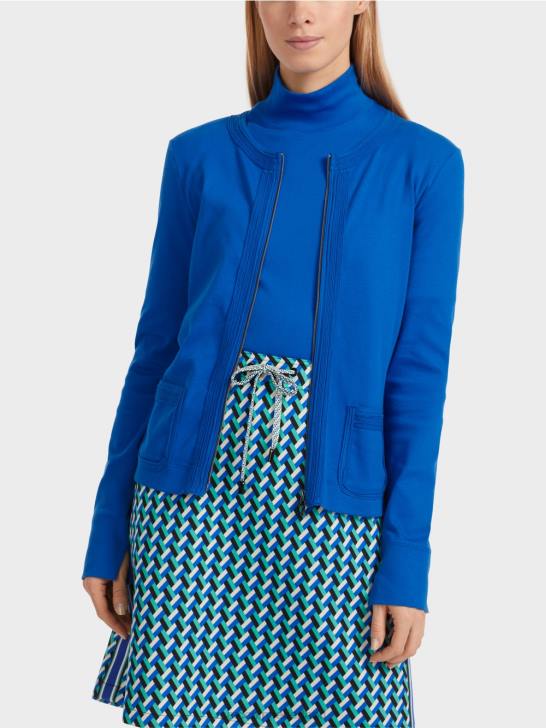 kleding helder koningsblauw 464J308 jasje met rits en ronde hals Marc Cain