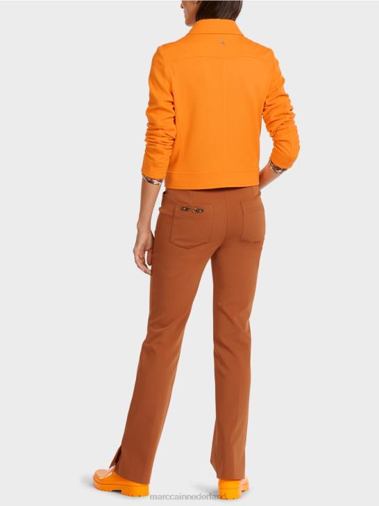 kleding helder oranje 464J441 kort jasje in denimstijl Marc Cain