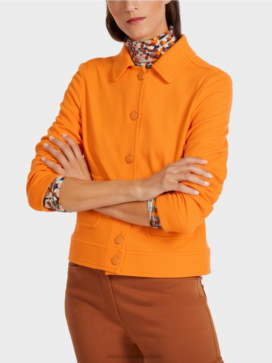 kleding helder oranje 464J441 kort jasje in denimstijl Marc Cain