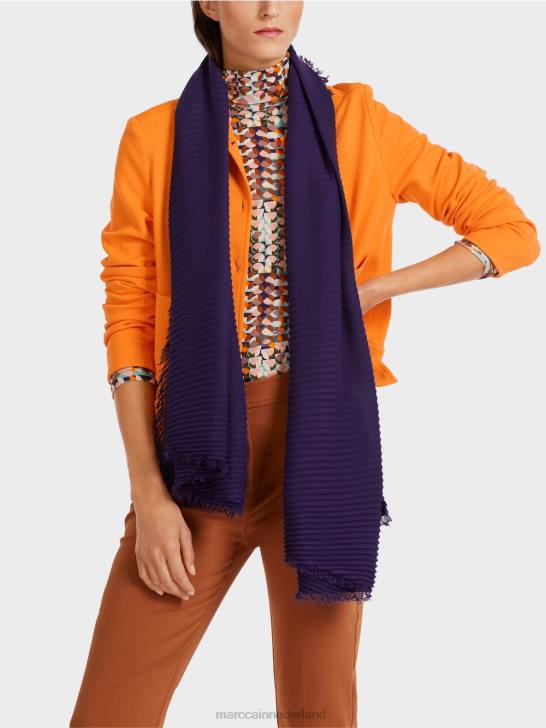 kleding helder oranje 464J441 kort jasje in denimstijl Marc Cain