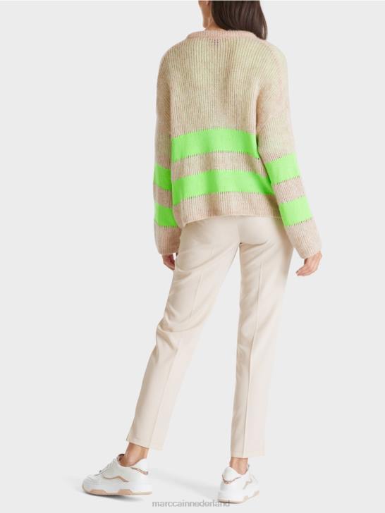 kleding helder schokkend groen 464J338 v-vest \"gebreid in Duitsland\" Marc Cain