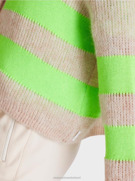 kleding helder schokkend groen 464J338 v-vest \"gebreid in Duitsland\" Marc Cain