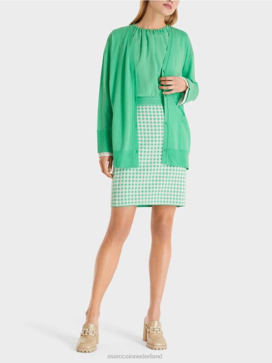 kleding heldere jade 464J409 vest van superfijn breisel Marc Cain