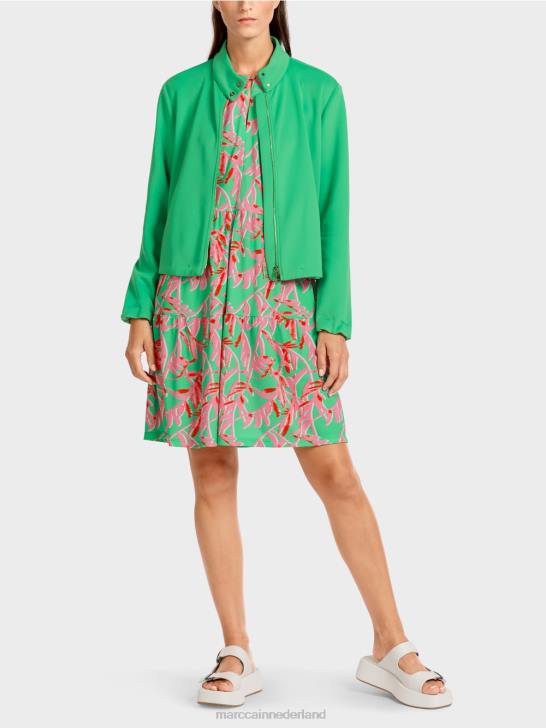 kleding heldere jade 464J417 jersey jack met opstaande kraag Marc Cain